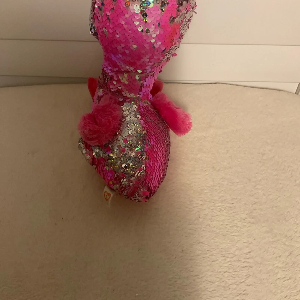 Ty Pink and Silver Plush Bird Toy